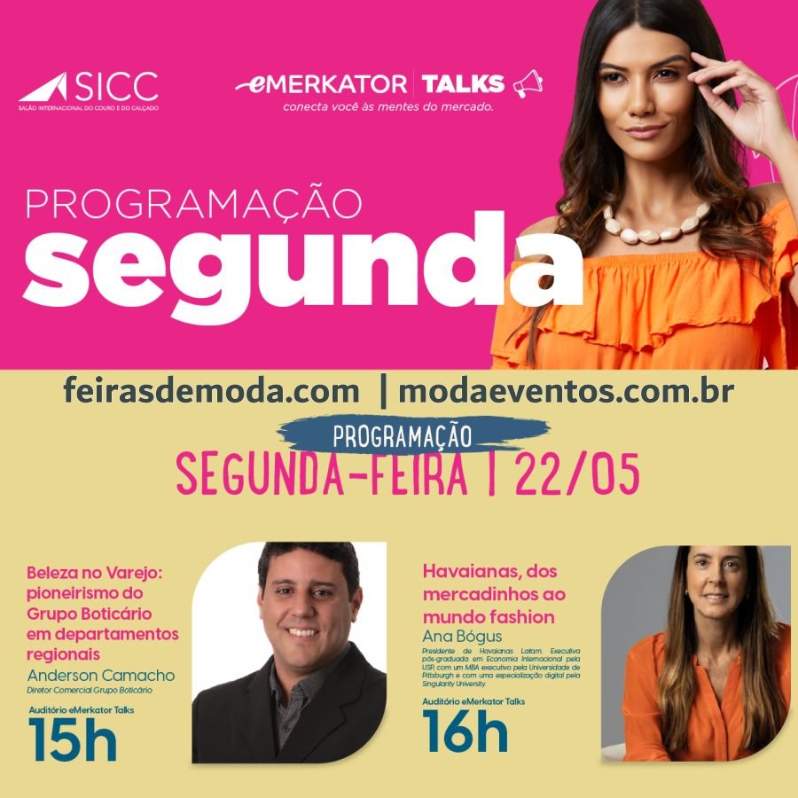 SICC 2023 - feira de calçados em Gramado : programação eMerkator Talks para segunda-feira (22.05.23)